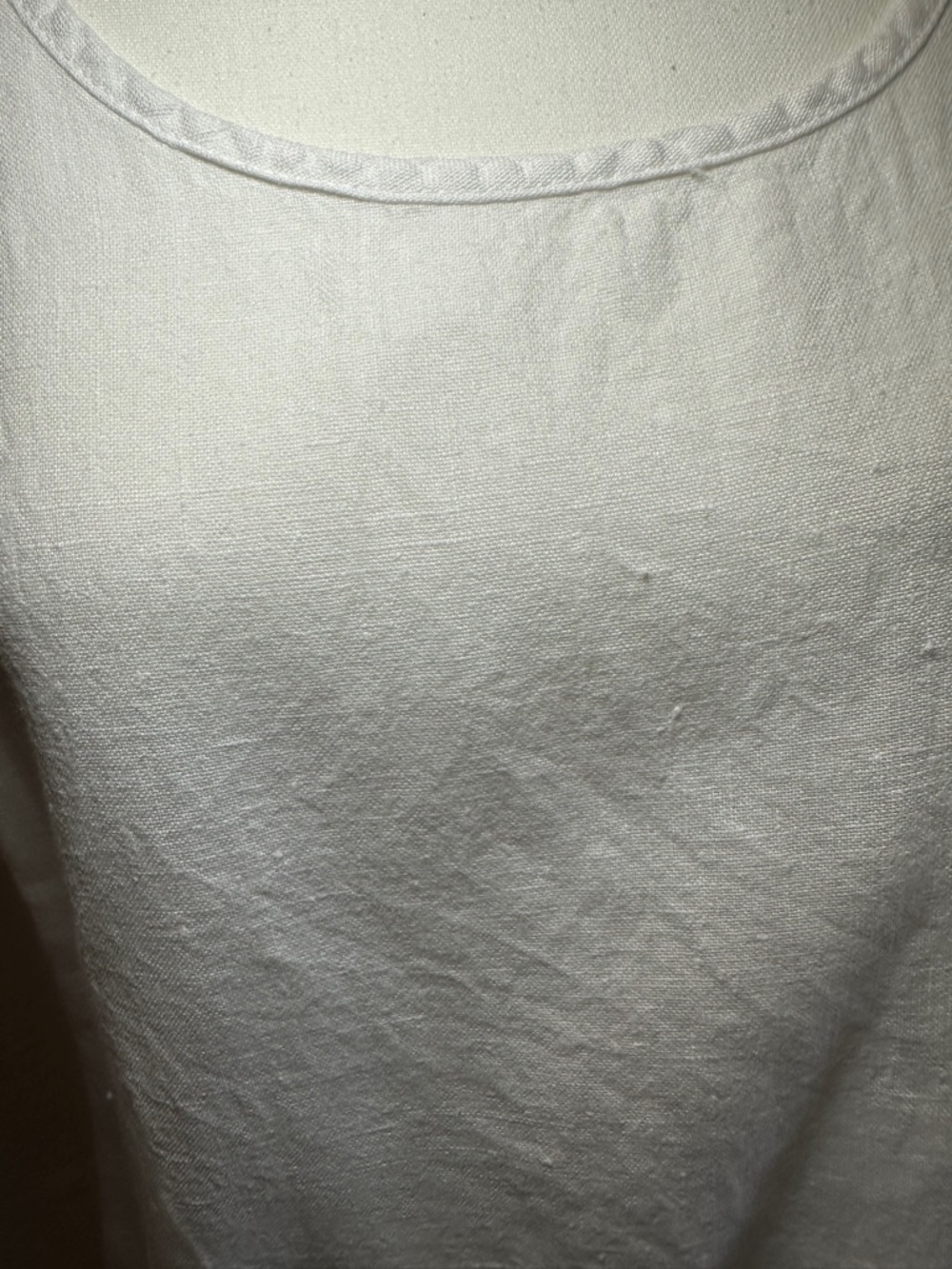 Fenini Cream/White Blouse with Short Sleeves Small 100% Linen - Picture 10 of 10